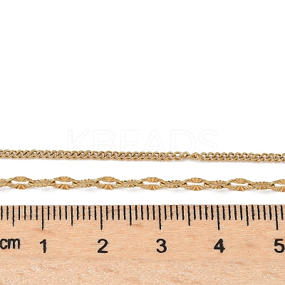 304 Stainless Steel Dapped Chain Double Layered Necklaces for Women NJEW-U050-02C-G-1