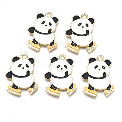 Rack Plating Alloy Enamel Pendants ENAM-N055-043-1