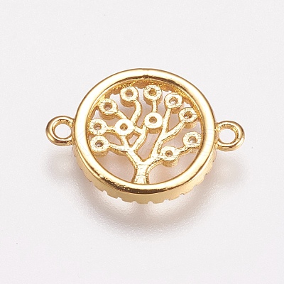 Brass Micro Pave Cubic Zirconia Links ZIRC-E143-40G-1
