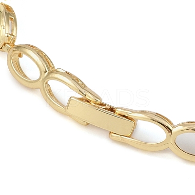 Cubic Zirconia Oval Link Chain Bracelet BJEW-Z069-01G-01-1