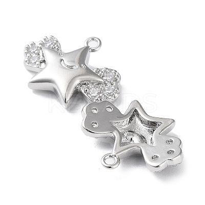 Brass with Clear Cubic Zirconia Charms KK-G474-02P-1