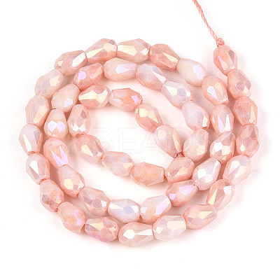 Anti-Tarnish Electroplate Glass Beads Strands GLAA-T025-13A-07-1