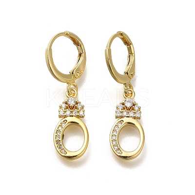 Brass Clear Cubic Zirconia Hoop Earrings EJEW-M045-01O-1