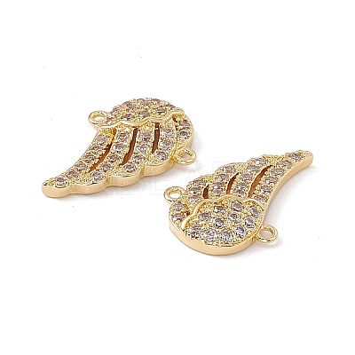 Brass Micro Pave Cubic Zirconia Connector Charms KK-E068-VC079-1