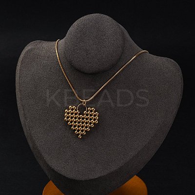 PVD Vacuum Plating 304 Stainless Steel Heat Pendant Round Snake Chain Necklaces for Women STAS-Z114-19G-1