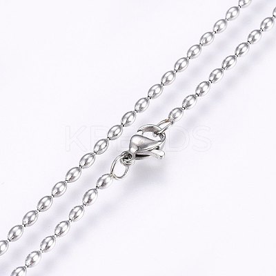 Non-Tarnish 304 Stainless Steel Ball Chain Necklaces NJEW-F221-06P-1