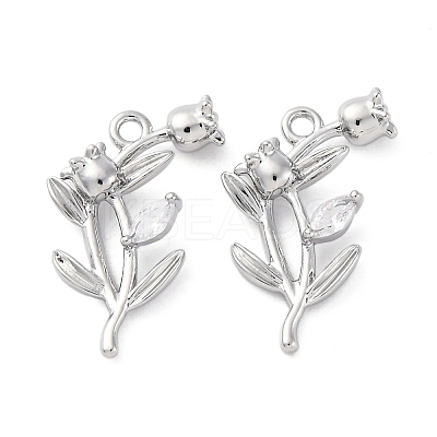 Brass Rhinestone Pendants KK-E793-15P-1