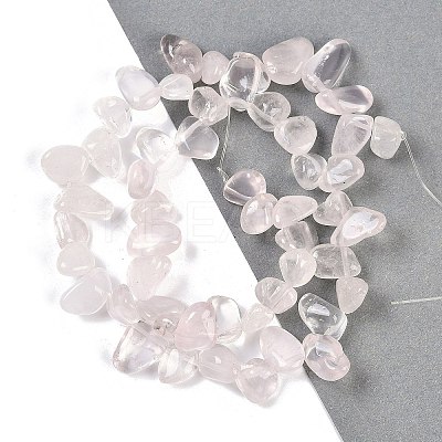 Natural Rose Quartz Nuggets Beads Strands G-B125-A09-01-1