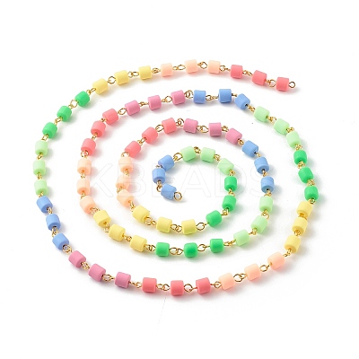 Handmade Polymer Clay Beaded Chains AJEW-J034-03-1