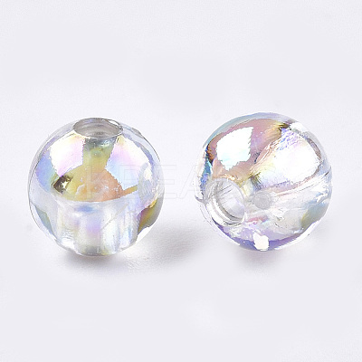Transparent Plastic Beads X-OACR-S026-6mm-10-1
