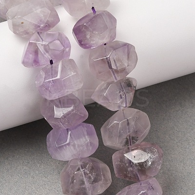 Natural Amethyst Nuggets Bead Strands G-P082-15-1