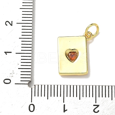 Brass Micro Pave Cubic Zirconia Charms KK-I276-52G-1