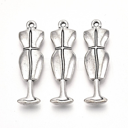 Tibetan Style Alloy Pendants TIBE-S323-080AS-RS-1