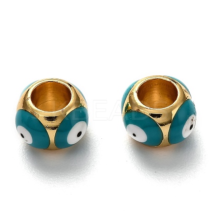Brass European Enamel Beads LS-KK-B028-25G-A-1