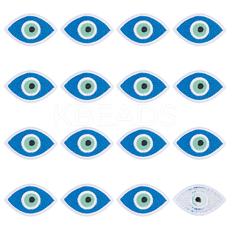 16Pcs Computerized Embroidery Cloth Iron on/Sew on Patches DIY-MA0006-78-1