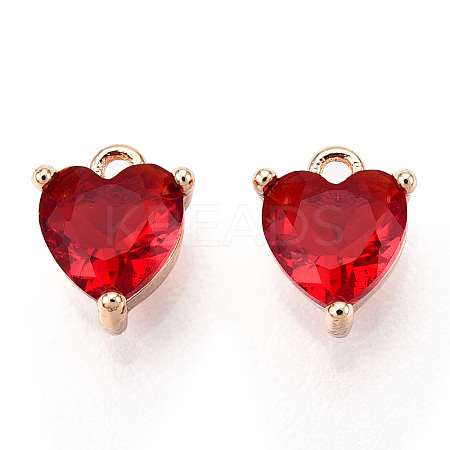 Valentine's Day Brass Charms X-ZIRC-Q021-020G-NF-1