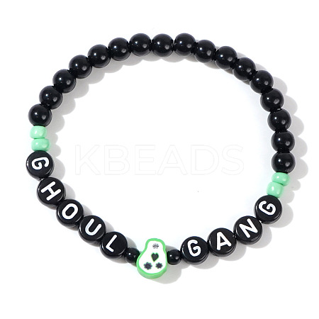 Halloween Acrylic Beads Stretch Bracelets for Women Men QV8903-4-1
