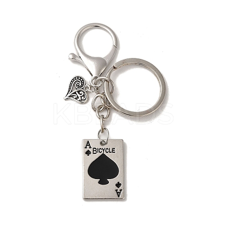 Alloy Playing Card Keychains KEYC-A013-01B-01-1