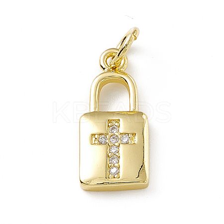 Brass Micro Pave Cubic Zirconia Pendants ZIRC-F132-45G-1