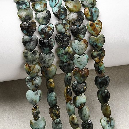 Natural African Turquoise(Jasper) Beads Strands G-P575-C18-6mm-1