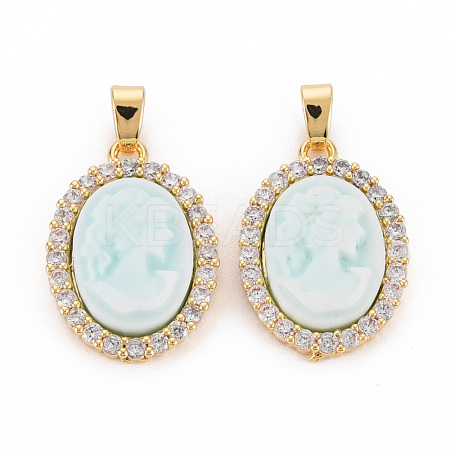 Brass Lilac Cubic Zirconia Pendants KK-N233-121B-NF-1