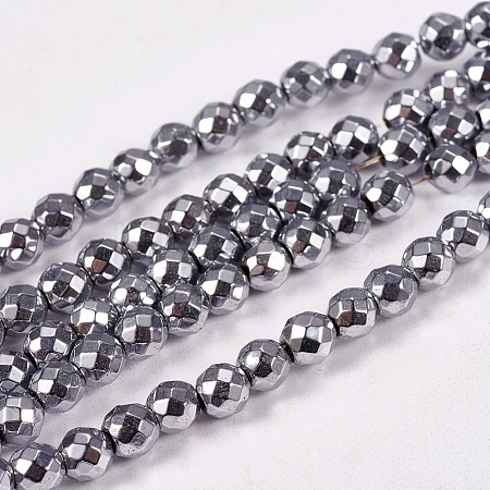 Electroplate Non-magnetic Synthetic Hematite Beads Strands G-J169B-4mm-02-1