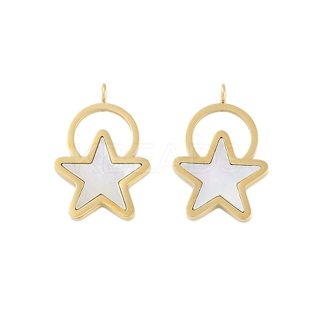 Natural Shell Pendants STAS-P366-15G-1