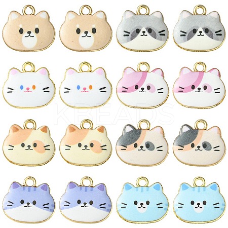 16Pcs 8 Colors Painted Alloy Pendants FIND-FS0001-97-1