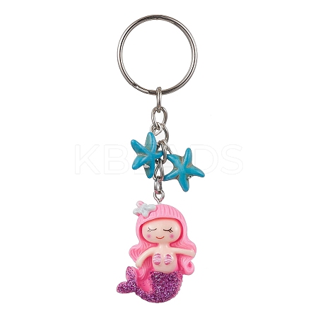 Mermaid Opaque Resin Pendant Keychain KEYC-JKC00624-03-1