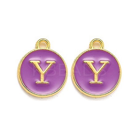 Golden Plated Alloy Enamel Charms ENAM-Q437-12Y-1