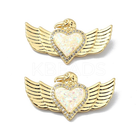 Brass Micro Pave Clear Cubic Zirconia Pendants KK-A221-19F-G-1