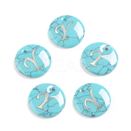 Synthetic Turquoise Charms G-L561-001Y-1