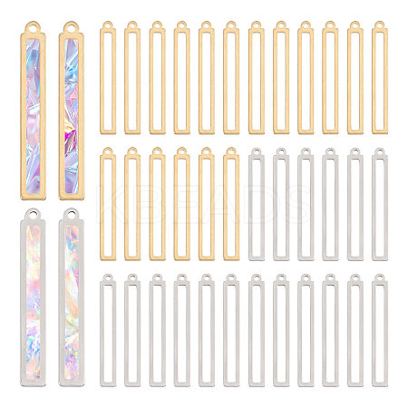 40Pcs 2 Colors 304 Stainless Steel Pendants FIND-CA0009-48-1