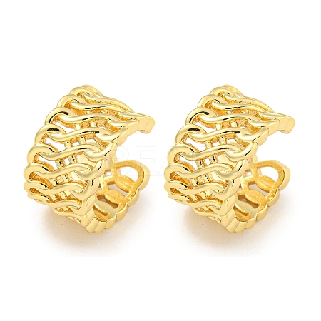 Brass Cuff Earrings EJEW-C104-144G-1