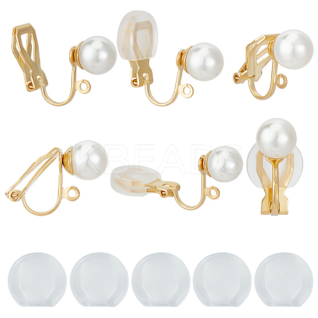 14Pcs Brass Clip-on Earring Findings KK-BBC0012-41-1