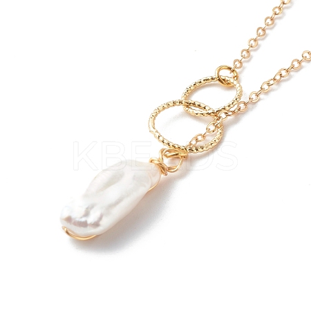 Natural Baroque Pearl Pendant Necklace NJEW-JN03599-03-1