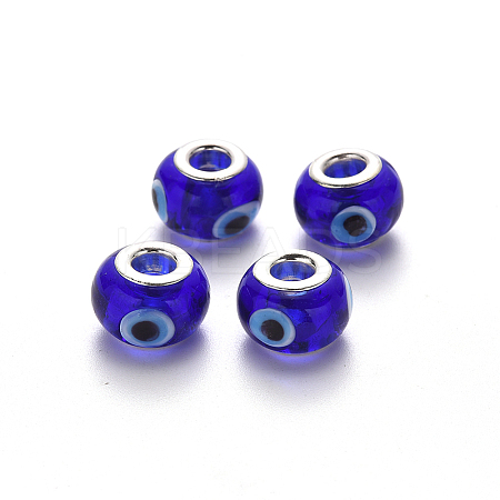 Handmade Evil Eye Lampwork European Beads LPDL-N001-003-C02-1