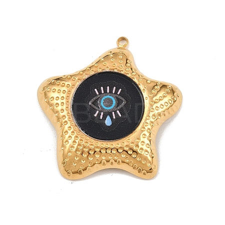 Printed 304 Stainless Steel Pendants STAS-C146-09G-01-1