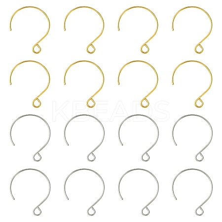 24Pcs 2 Colors Ion Plating(IP) 304 Stainless Steel Earring Hooks STAS-FS0001-65-1