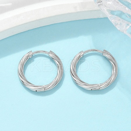 304 Stainless Steel Twist Hoop Earrings for Women EJEW-A130-02C-P-1