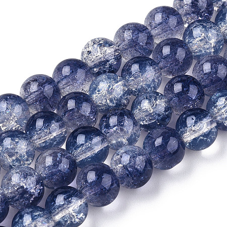 Transparent Crackle Baking Painted Glass Beads Strands DGLA-T003-01A-02-1
