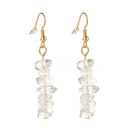Natural Quartz Chip Beaded Dangle Earrings EJEW-JE04788-03-1