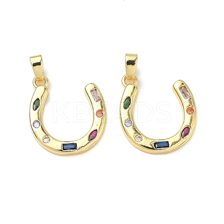 Brass Micro Pave Cubic Zirconia Pendants KK-H254-08G-1