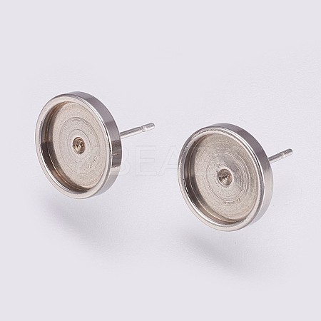 Non-Tarnish 201 Stainless Steel Stud Earring Settings LS-STAS-I088-F-01P-1