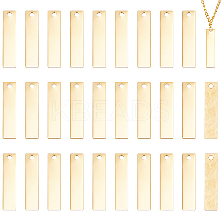 30Pcs 201 Stainless Steel Rectangle Stamping Blank Tag Pendants STAS-UN0056-61-1