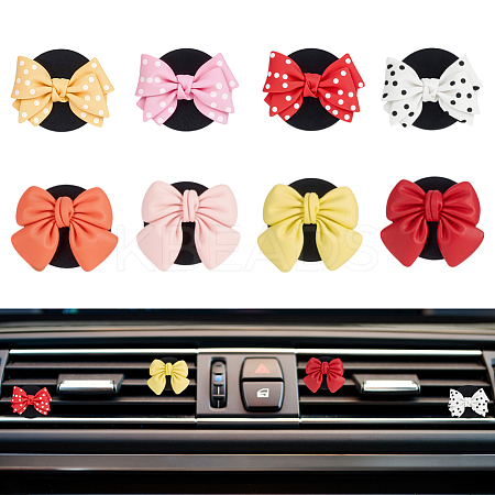 Bowknot Resin Car Air Vent Clips HJEW-OC00269-1