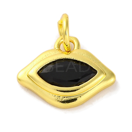 Rack Plating Brass Micro Pave Cubic Zirconia Charms KK-F881-04G-02-1