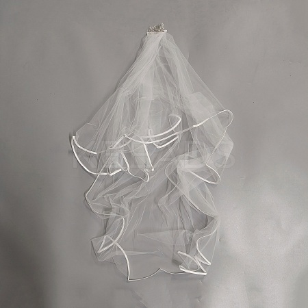 Polyester Bridal Mesh Veil AJEW-WH20073-032E-1