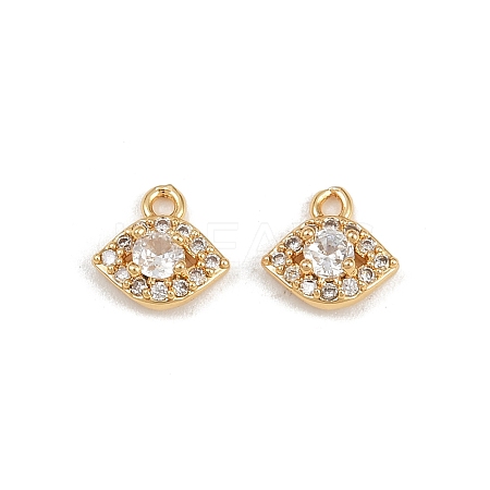 Brass Micro Pave Cubic Zirconia Pendants KK-K407-31G-01-1