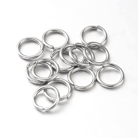 Eco-Friendly PVD Vacuum Plating & Long-Lasting Plated Brass Open Jump Rings KK-E663-7mm-P-1